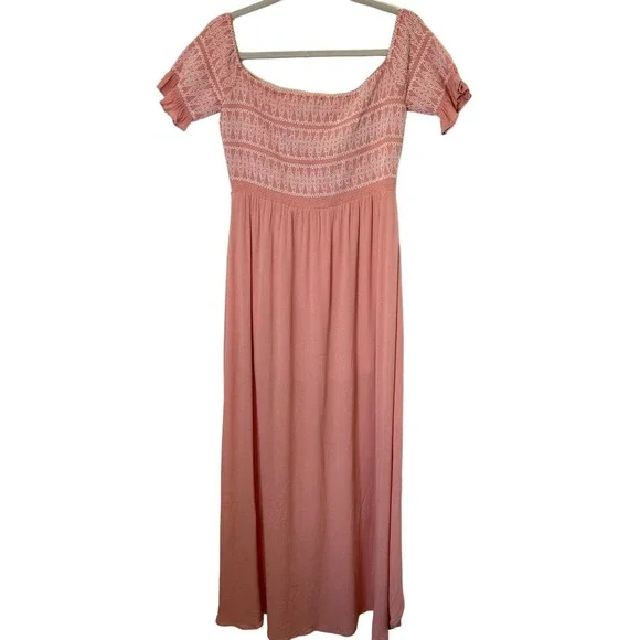 womens blush pink dress All You Love Textured Midi Dress, Large - The Mint Julep Boutique The Giselle Womens Maxi Dress is an effortless resort dress with a feminine ruffle neckline Party Dress Womens Pink Dresses